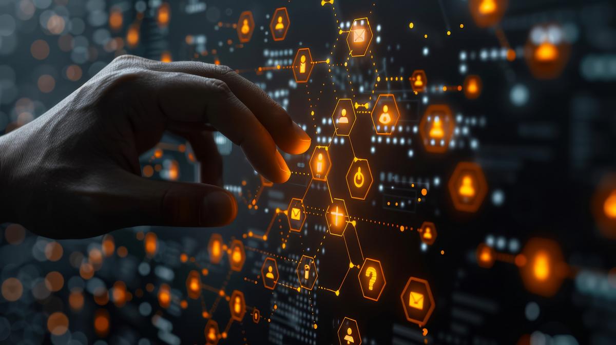 Man using digital diagram